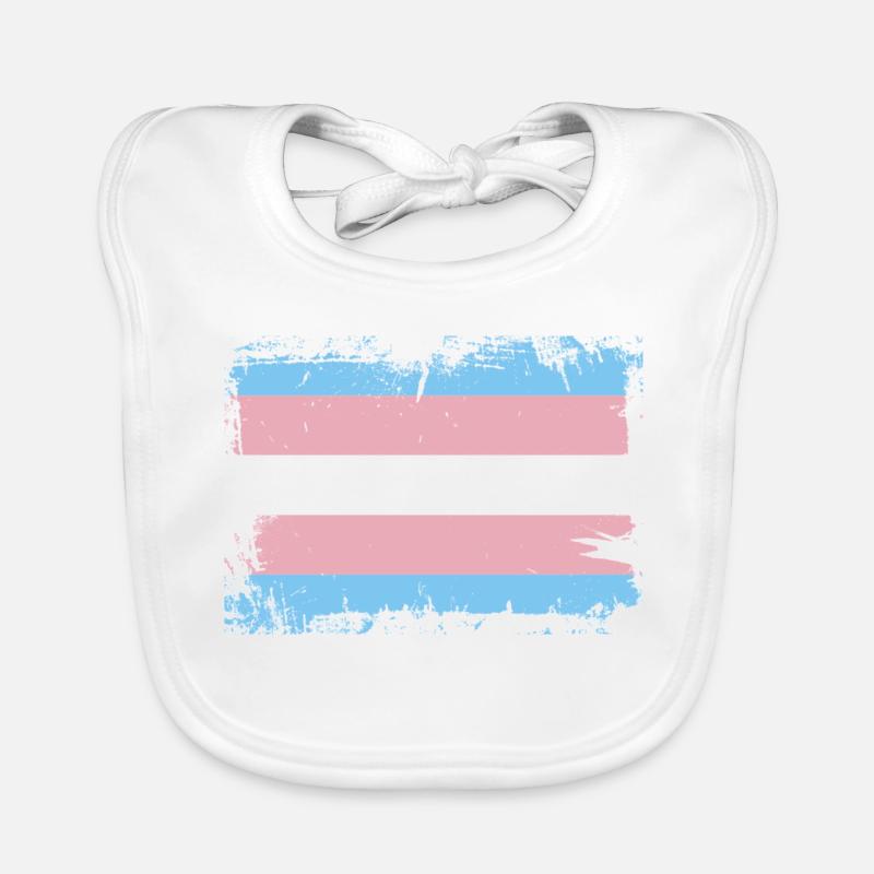 Trans Pride Flag - Baby Bio-Lätzchen - Weiß