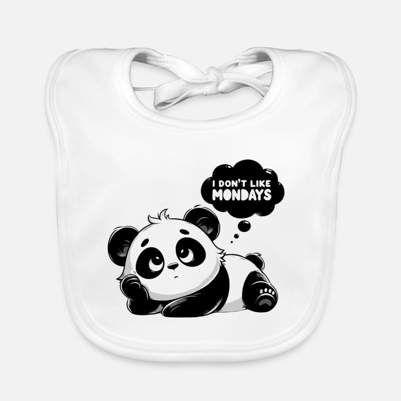 Melancholic Panda Monday Organic Baby Bibs