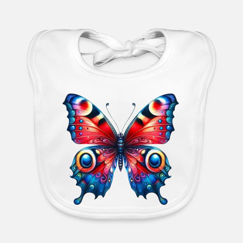 Papillon - Bavoir bio Bébé - blanc