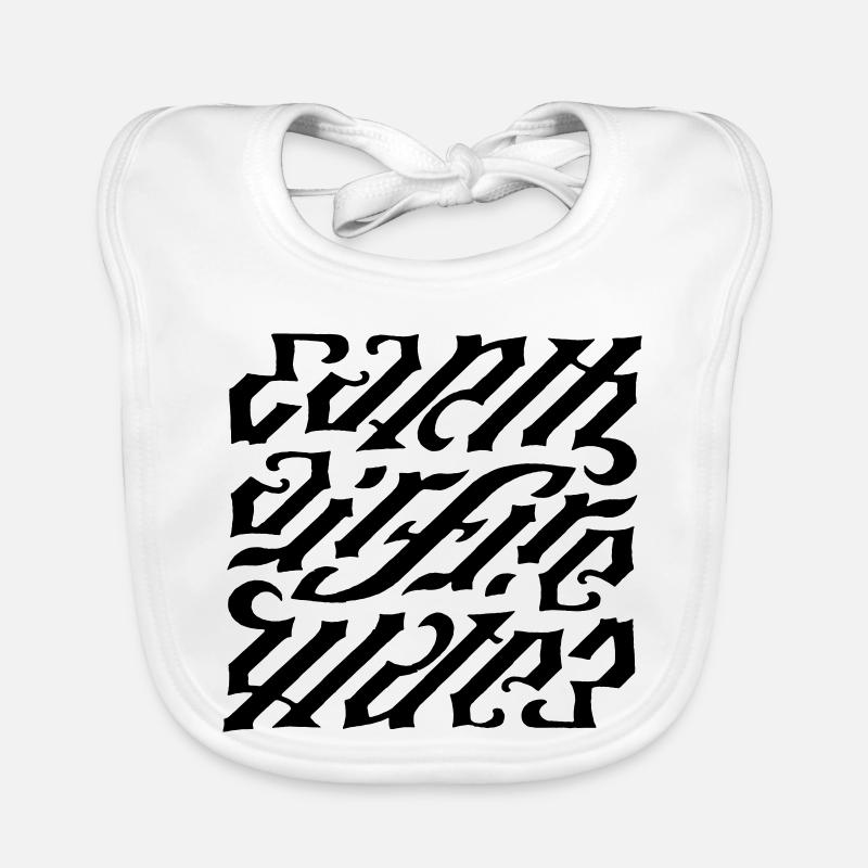 Ambigramm - earth-air-fire - Baby Bio-Lätzchen - Weiß