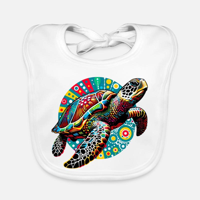 Schildkröte - Baby Bio-Lätzchen - Weiß
