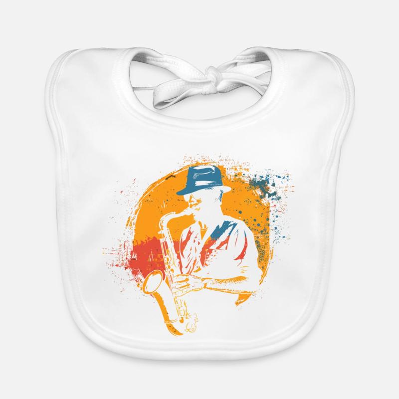 Graphisme Saxophoniste Bavoir bio Bébé
