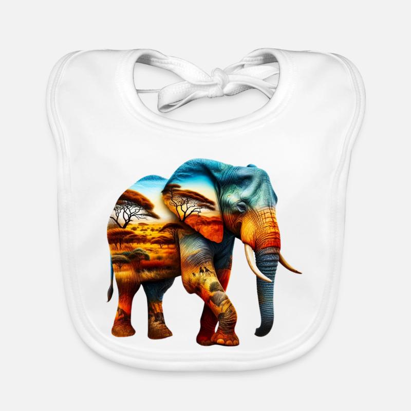 Éléphant Bavoir bio Bébé