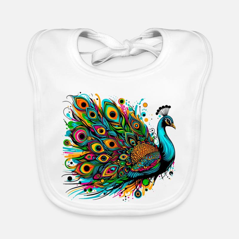 Peacock Organic Baby Bibs