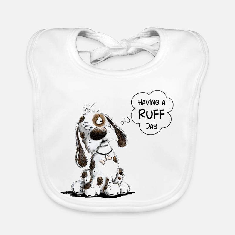 Nope Dog Saying Having A Ruff Day Organic Baby Bibs
