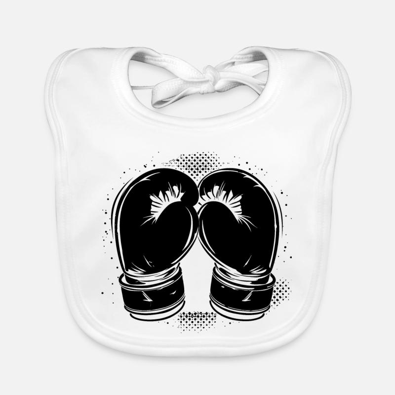 Croquis de gants de boxe - Bavoir bio Bébé - blanc