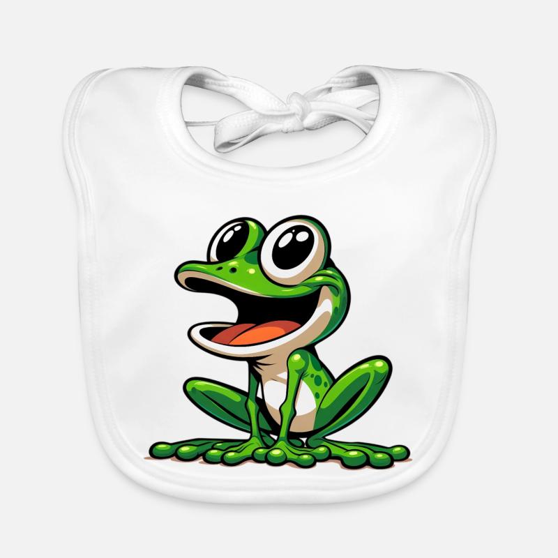 Frosch - Baby Bio-Lätzchen - Weiß