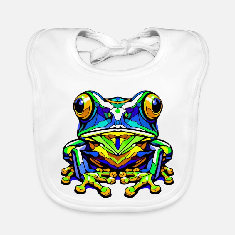 Frosch - Baby Bio-Lätzchen - Weiß