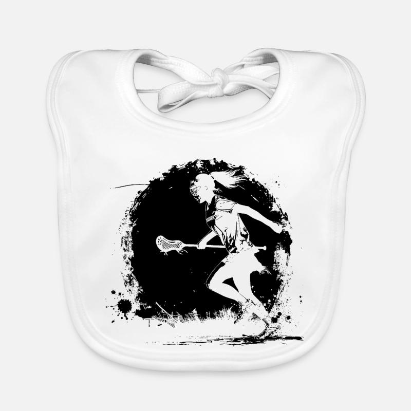 Lacrosse Player Organic Baby Bibs