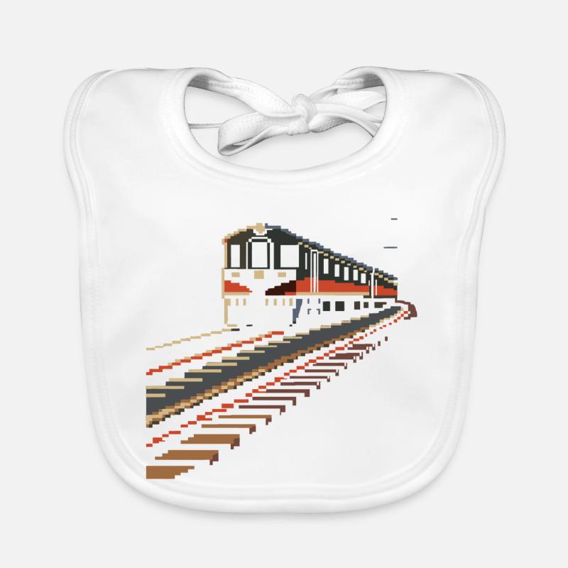 Eisenbahn Pixel Baby Bio-Lätzchen