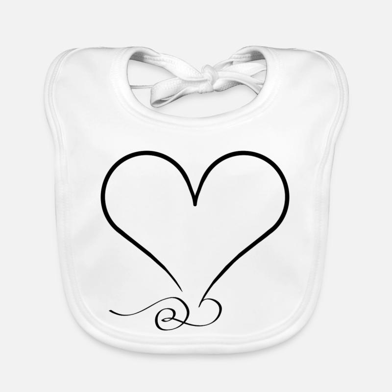 Verschnörkeltes Herz–minimalistisch & einzigartig Baby Bio-Lätzchen