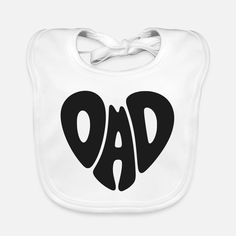 Dad Herz Form Papa Herzform Vatertag Geschenk - Baby Bio-Lätzchen - Weiß