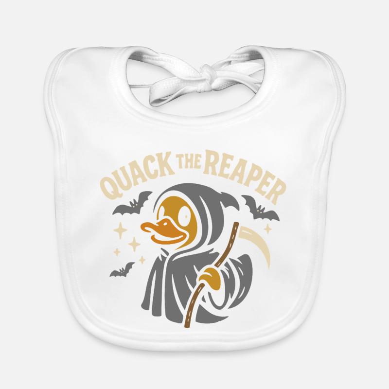 Sensenmann-Badeente mit lustigem Spruch Motiv Baby Bio-Lätzchen