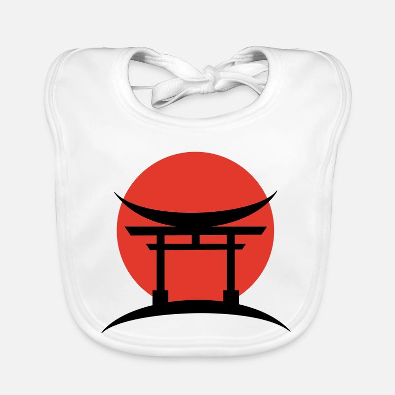 Abstract Gradient Japanese Torii Organic Baby Bibs