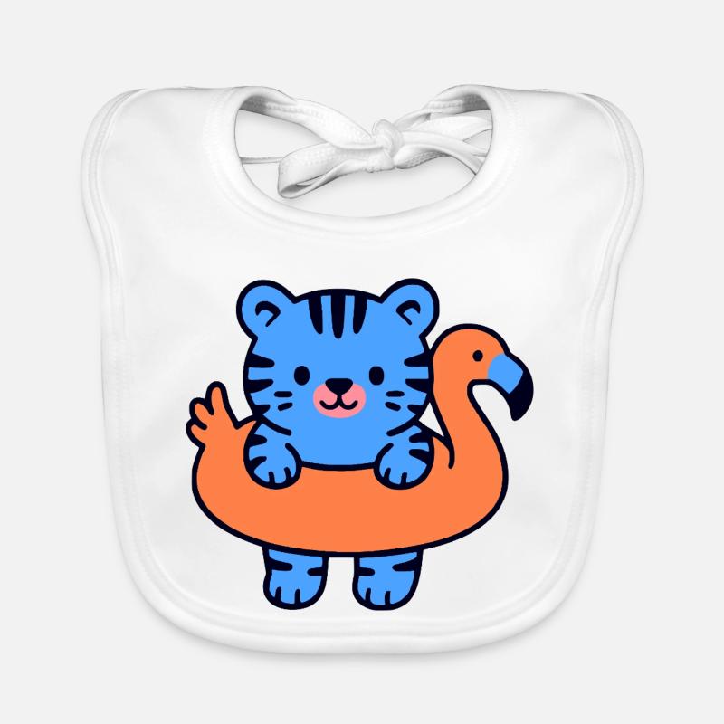 Kleiner schwebender blauer Tiger Baby Bio-Lätzchen