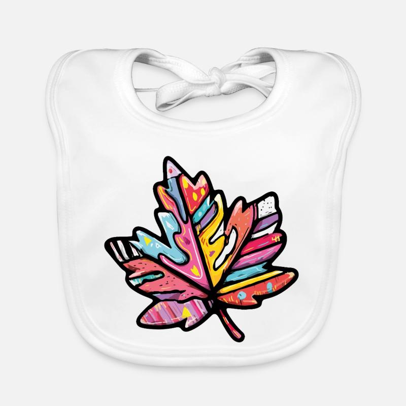 Feuille d'érable colorée d'automne Bavoir bio Bébé