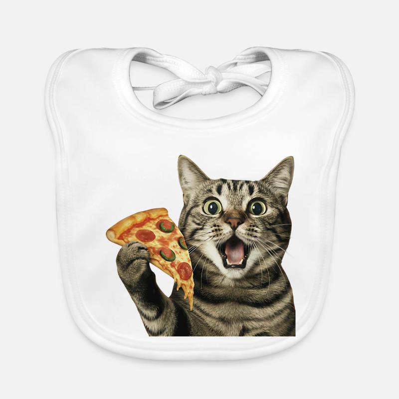 Chat pizza Bavoir bio Bébé