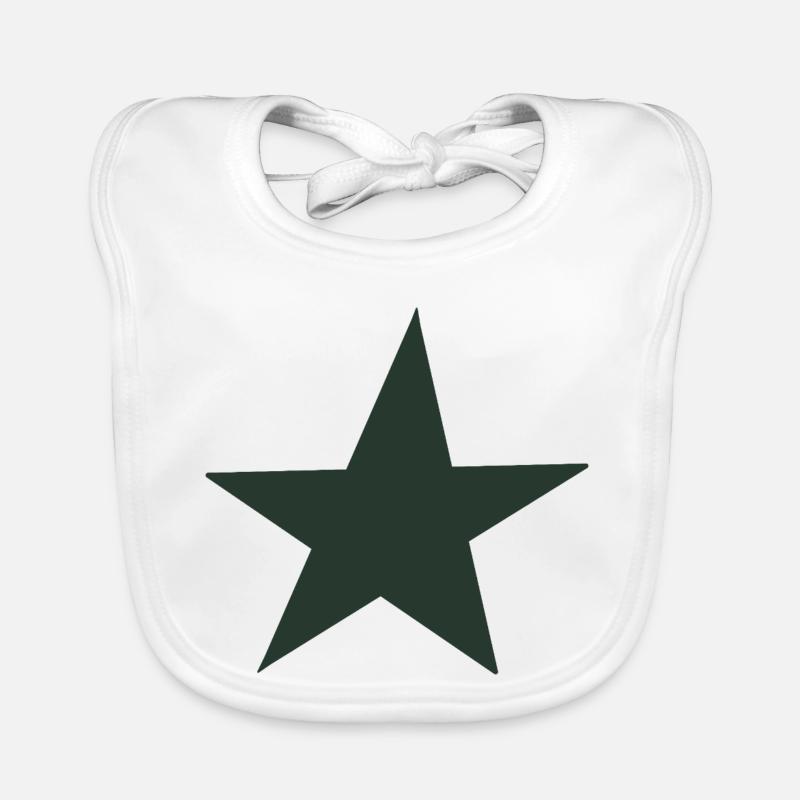 green star pattern in retro style Organic Baby Bibs