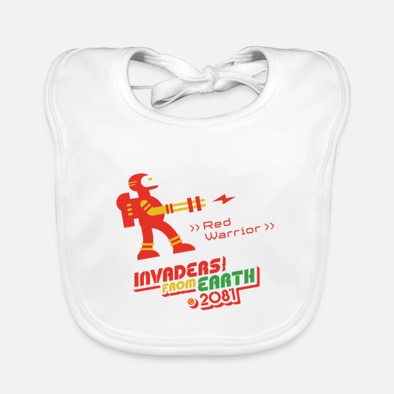 Invaders From Earth 2081 RED WARRIOR Organic Baby Bibs