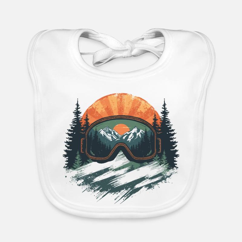 Ski goggles sunset Organic Baby Bibs