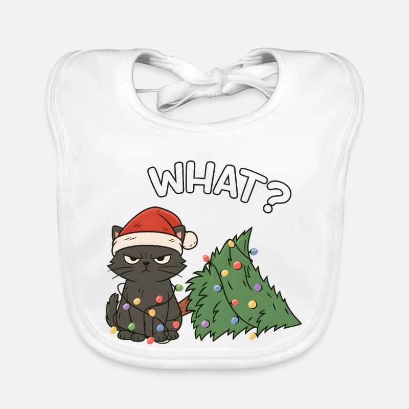 Drôle Chat Mignon Noël Sass Bavoir bio Bébé