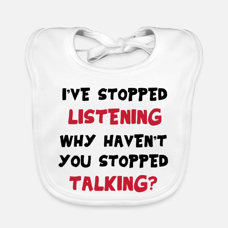 I'm not listening – sarcastic saying funny Organic Baby Bibs