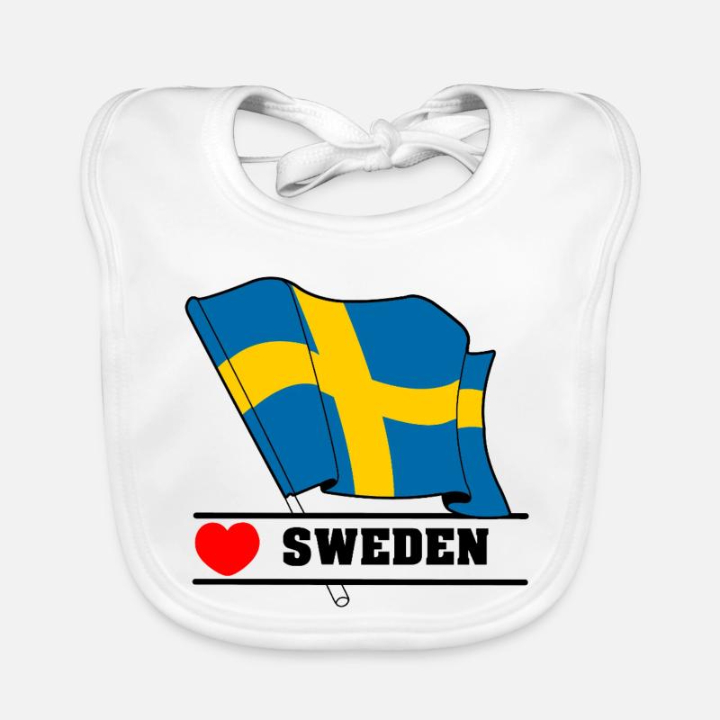 Description du drapeau d’amour de la SUÈDE : Bavoir bio Bébé