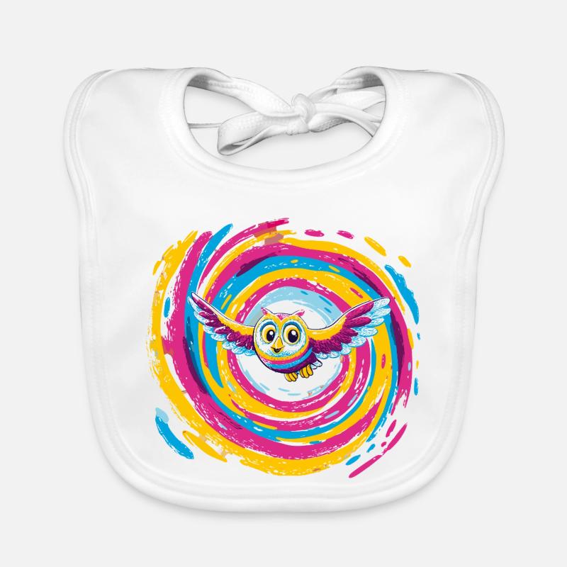 Spirale de la chouette colorée Bavoir bio Bébé