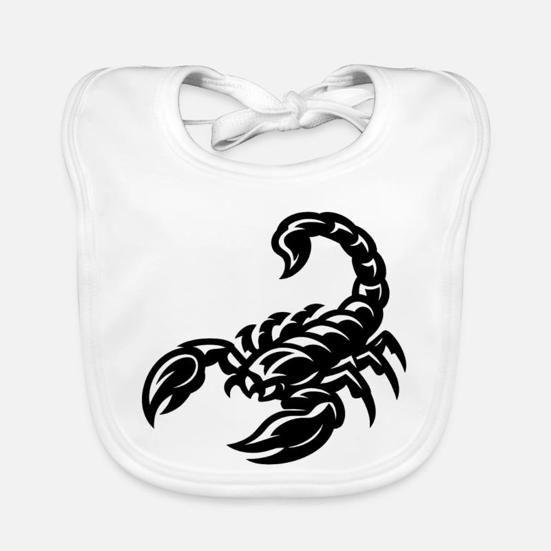 Scorpion Contour Line Art Organic Baby Bibs