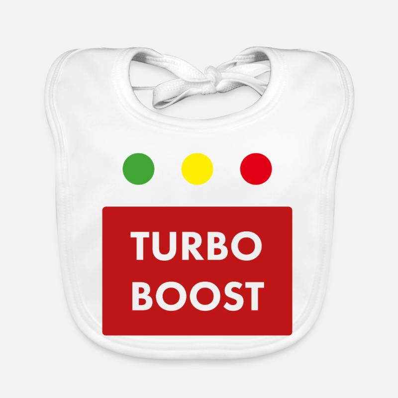 Turbo Boost Retro-Text Baby Bio-Lätzchen