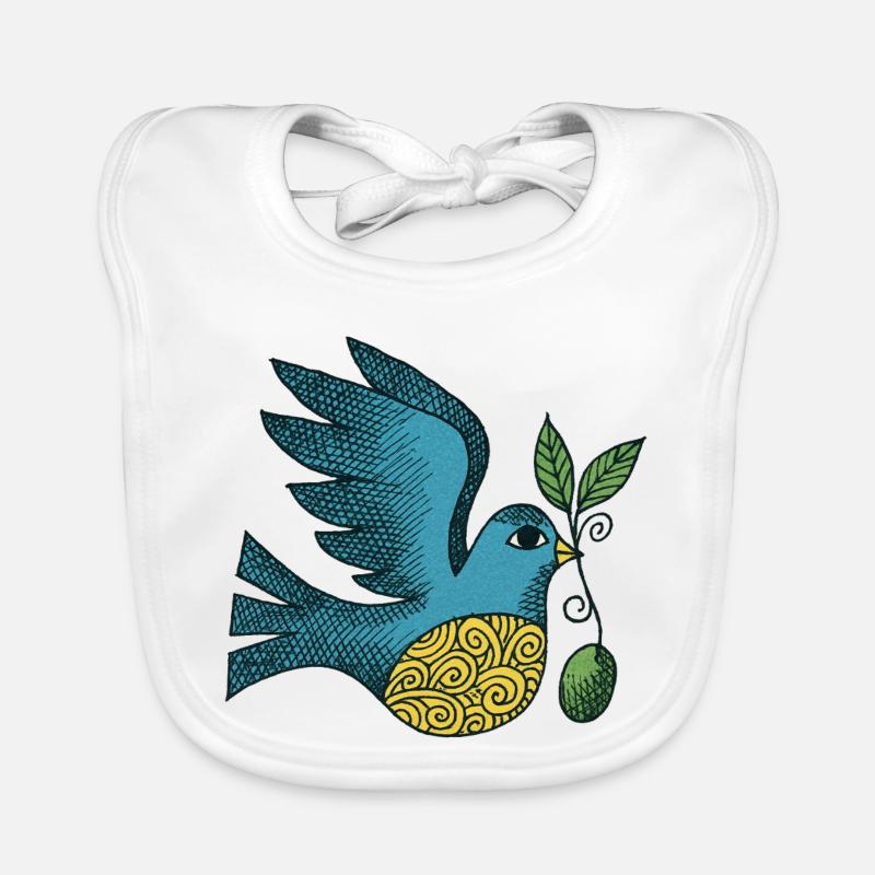 Azurblauer Vogel mit wirbelndem Bauch Baby Bio-Lätzchen