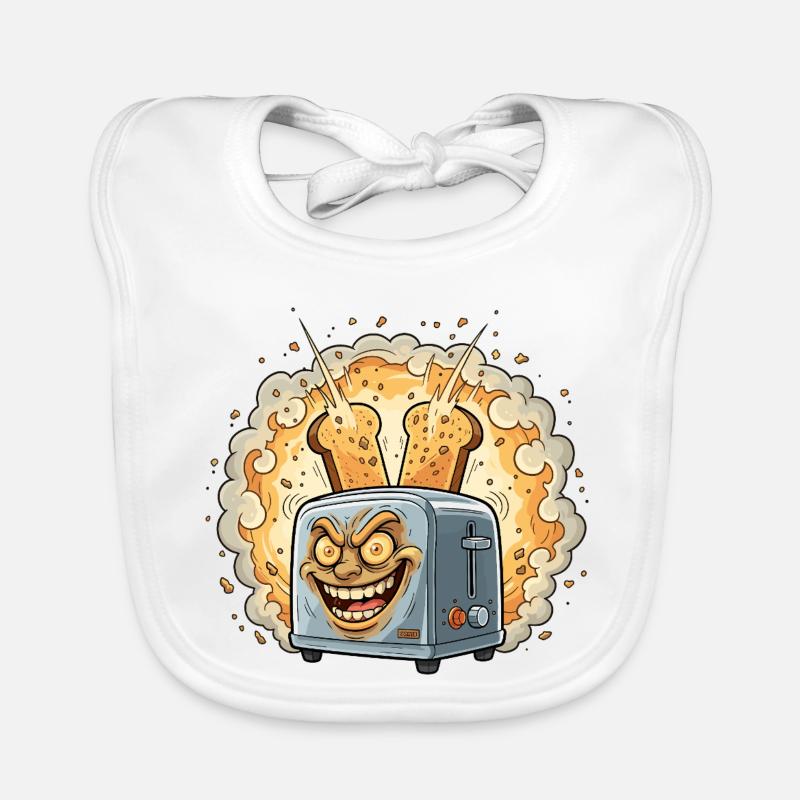 Laughing Toaster Crumb Explosion Organic Baby Bibs