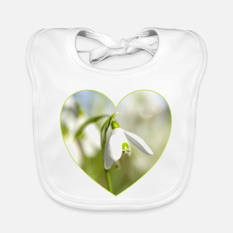 Conception du Cœur du Perce-Neige Bavoir bio Bébé