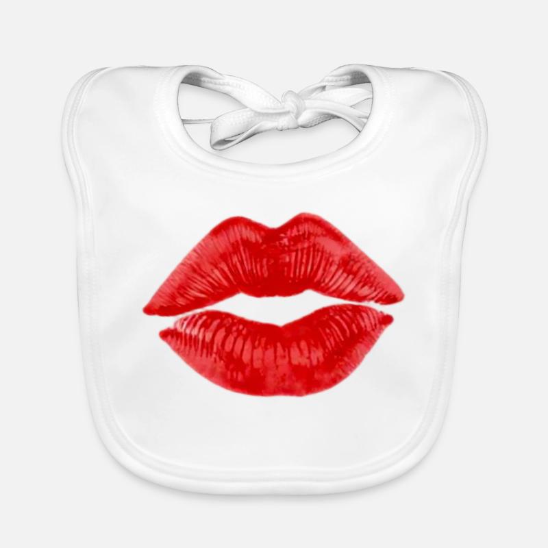 Kissing Lips Lipstick Gift Couples Organic Baby Bibs