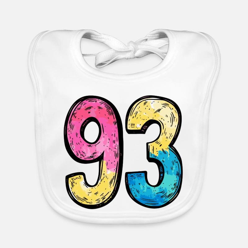 93 Number Colorful Organic Baby Bibs