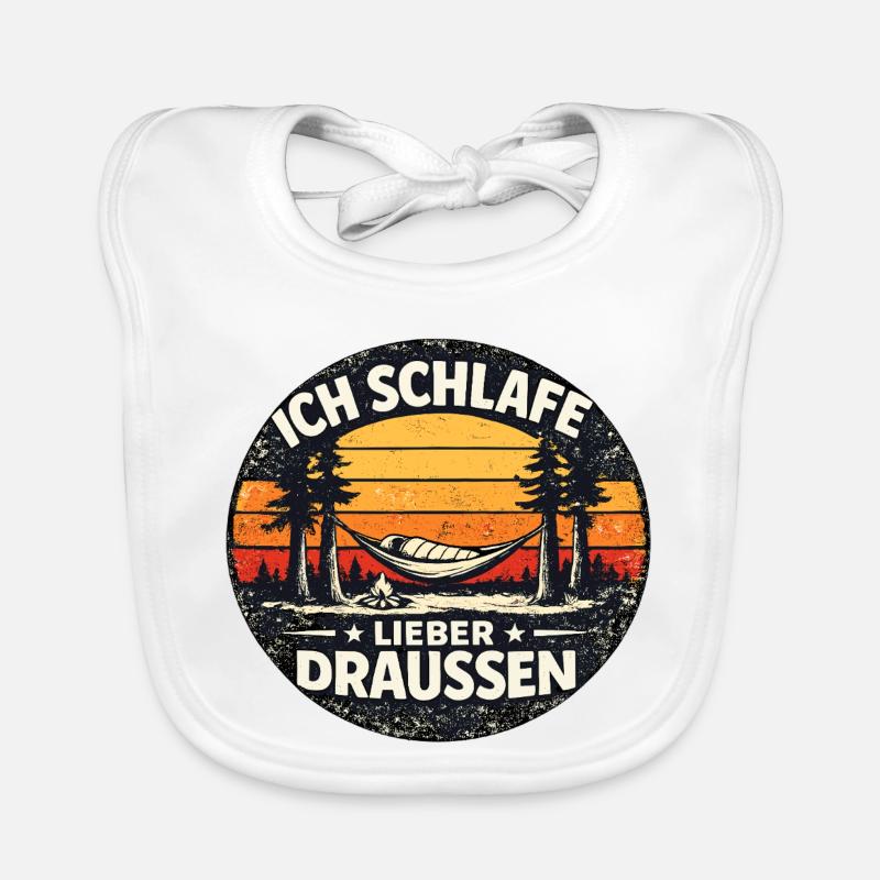 Ich schlafe lieber draußen Baby Bio-Lätzchen