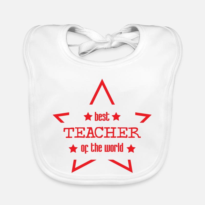 World's Best Teacher Graphic Star Roug Organic Baby Bibs