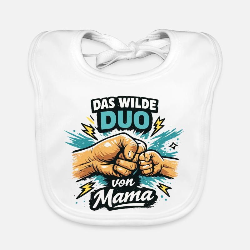 Das wilde Duo von Mama Mutter Kind Power Papa Baby Bio-Lätzchen