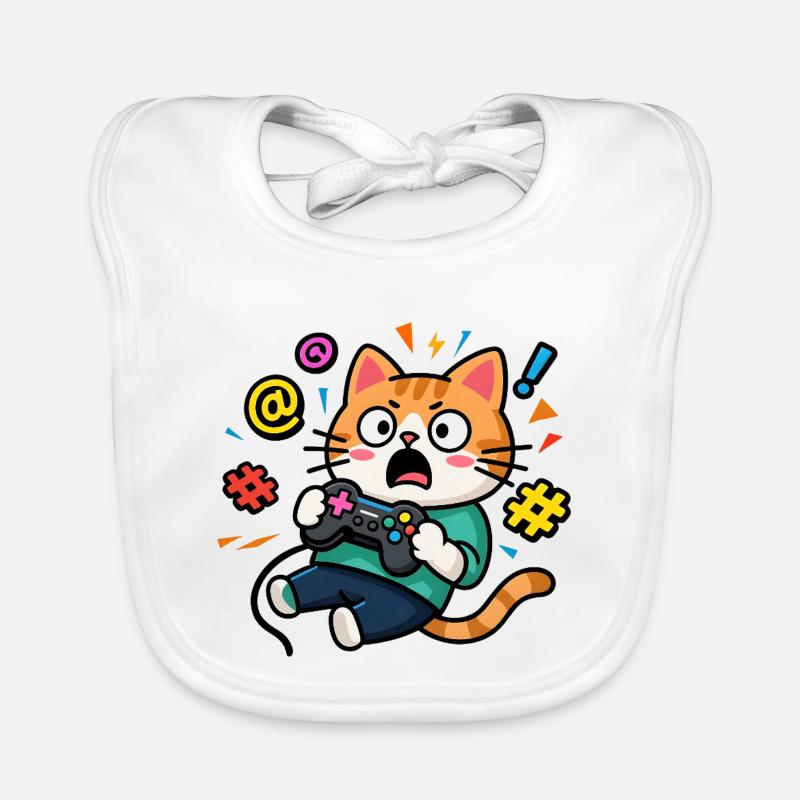 Gamer Cat Unleashed Organic Baby Bibs