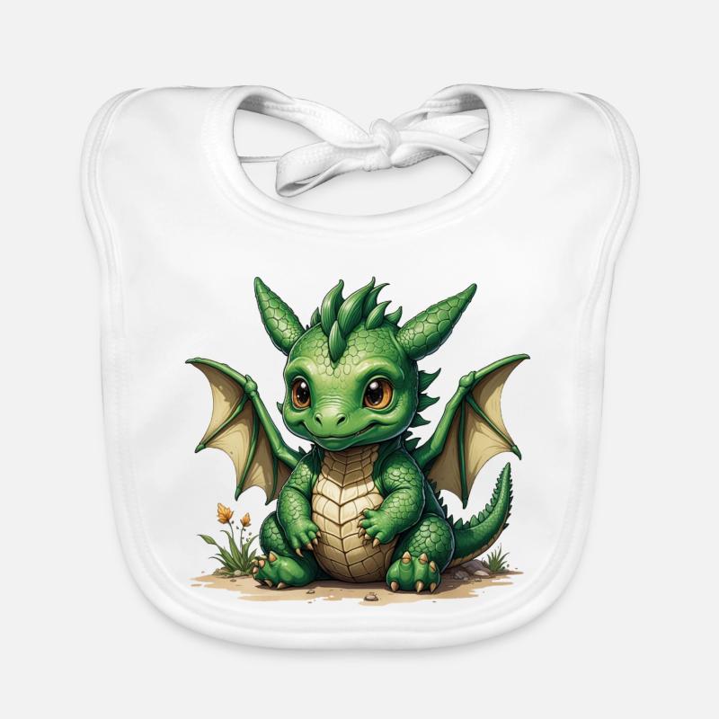 Petit Dragon Vert Bavoir bio Bébé