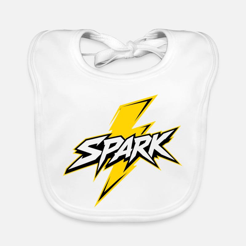 Spark Blitz Comic Logo - Baby Bio-Lätzchen - Weiß