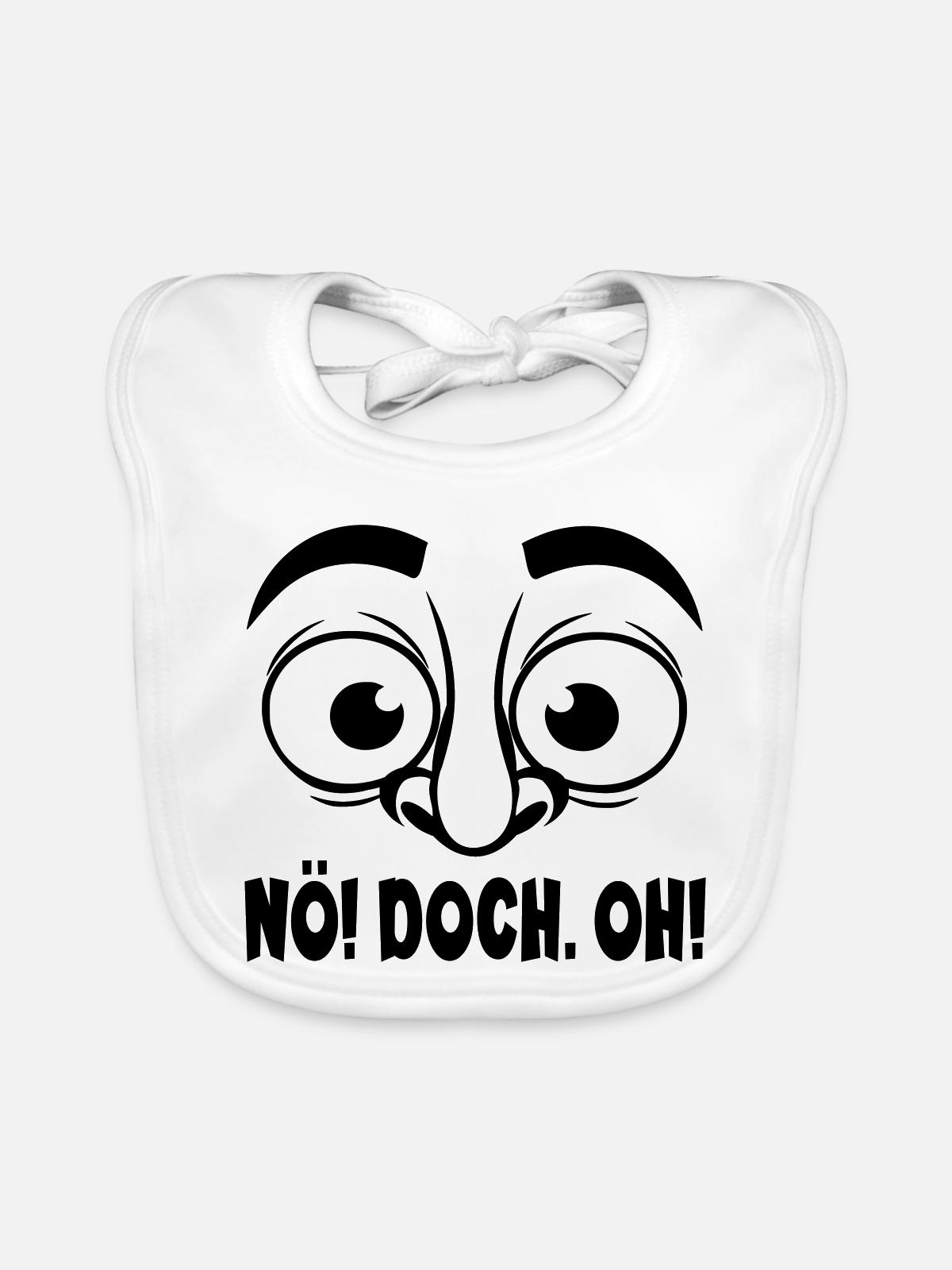 NÖ Lustige Sprüche - Baby Bio-Lätzchen - Weiß - Vorne