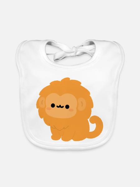 Goldener Löwe Tamarin-Affe - Baby Bio-Lätzchen - Weiß - Vorne