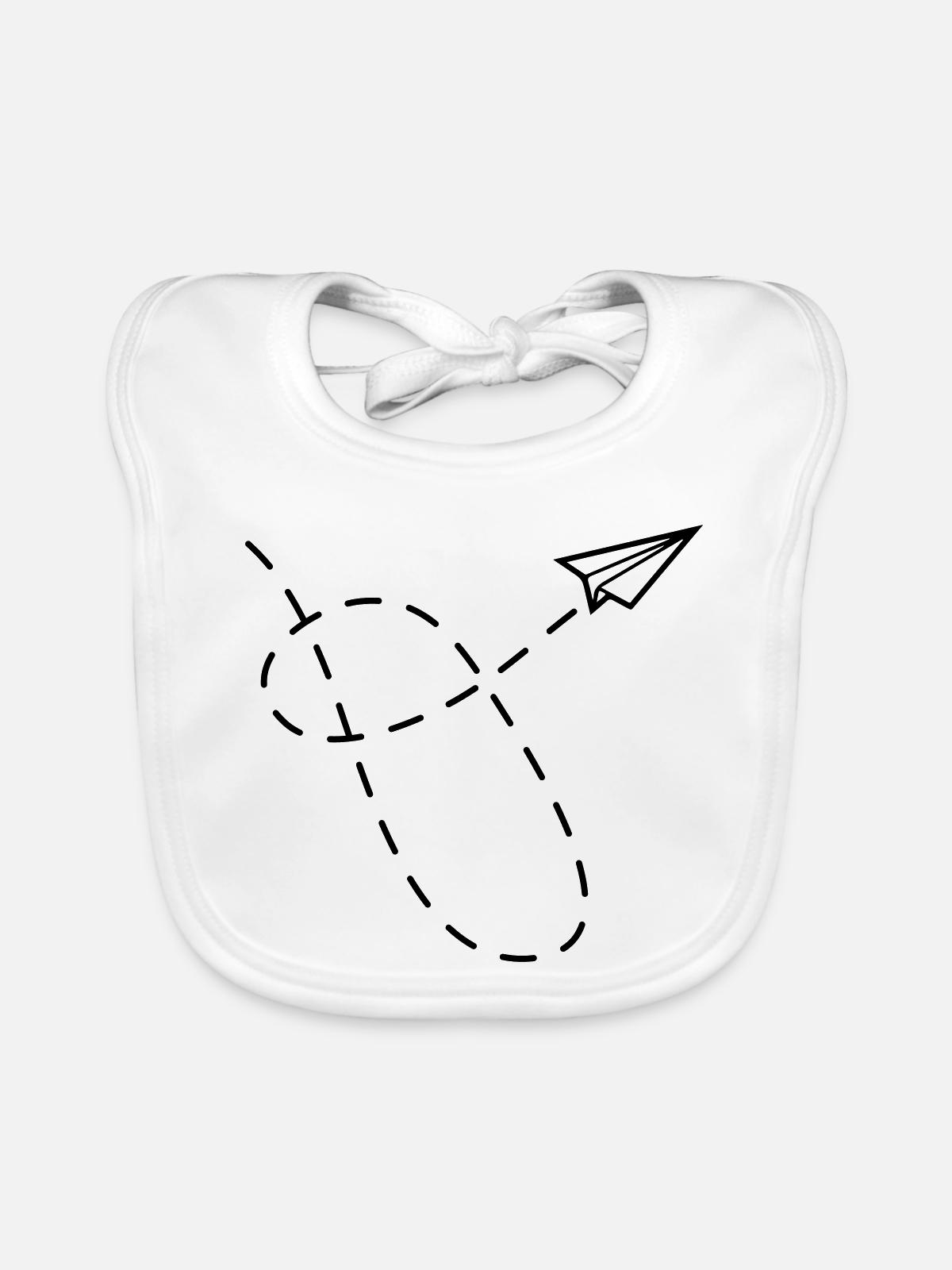 Papierflieger - Baby Bio-Lätzchen - Weiß - Vorne