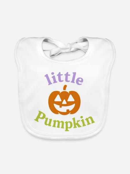Little Pumpkin Kürbis Kinder Halloween Herbst - Baby Bio-Lätzchen - Weiß - Vorne