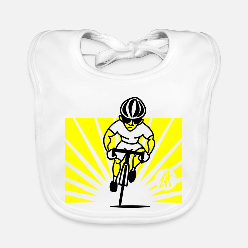 Radfahrer - Baby Bio-Lätzchen - Weiß