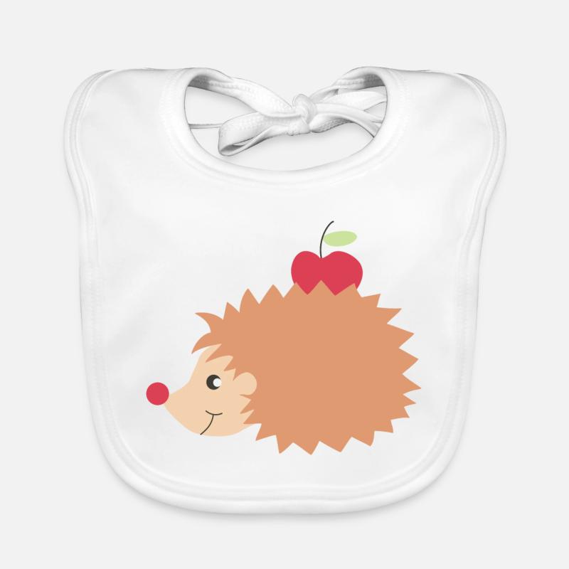 Igel mit Apfel Baby Bio-Lätzchen