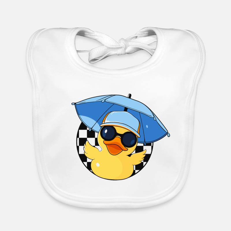 Quietscheente Sommer Gummiente Rubber Duck Enten Baby Bio-Lätzchen
