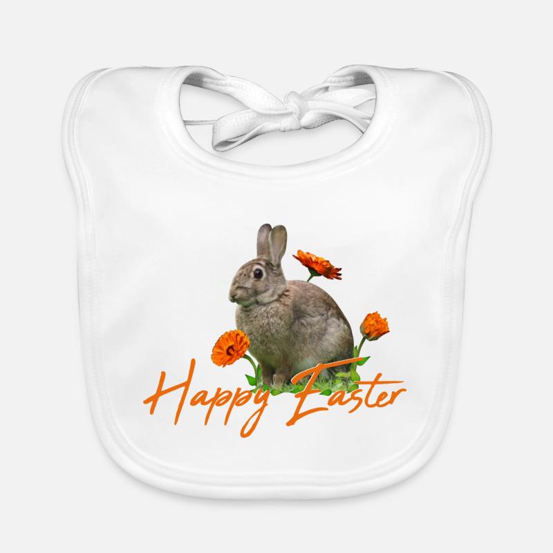 Happy Easter rabbit cony Baby Bio-Lätzchen
