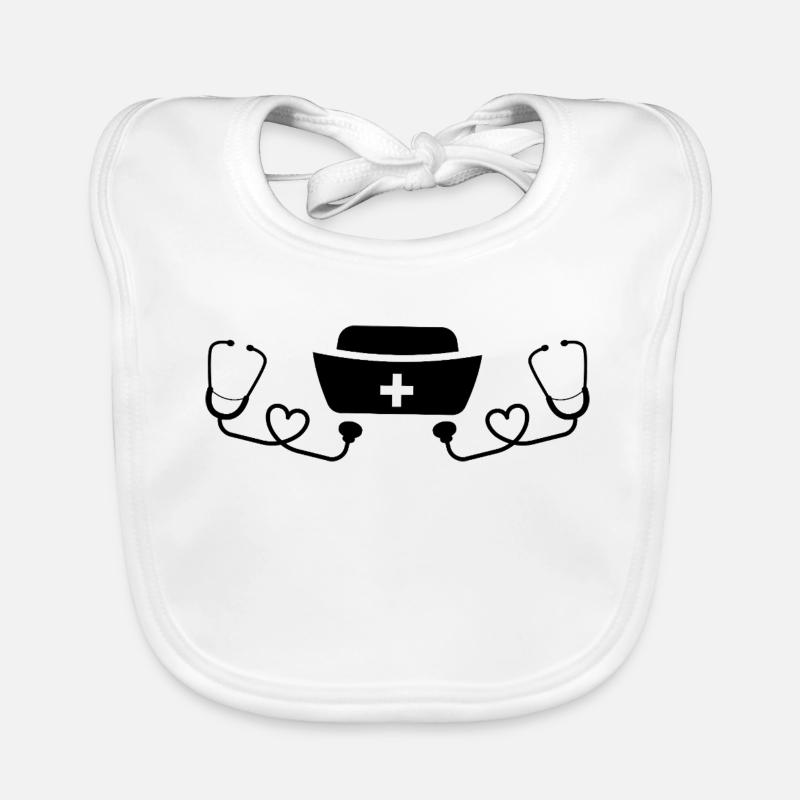 nurse - infirmier - Bavoir bio Bébé - blanc